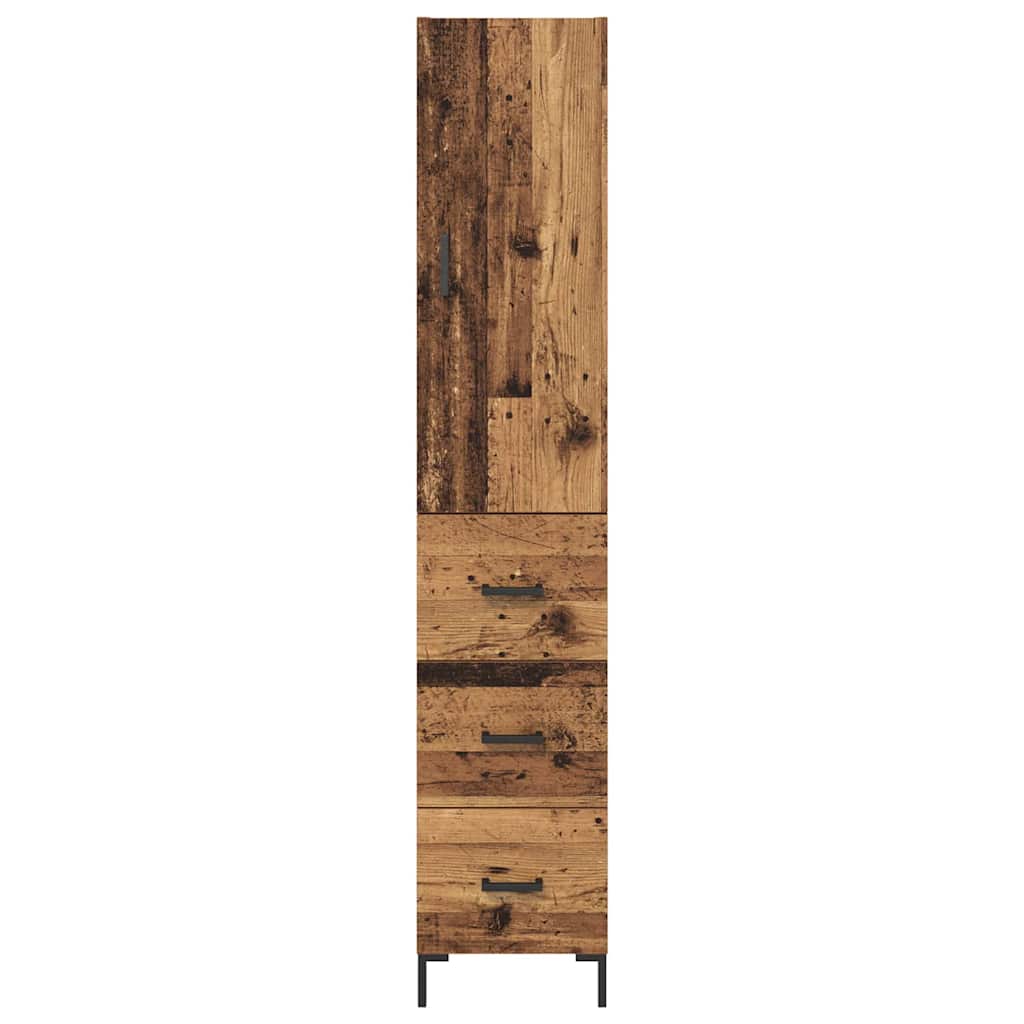 Hoge kast met lade Oud Hout 69,5 x 34 x 180 cm Bewerkt hout is nu te koop bij PeponiXL, paradijselijk wonen!
