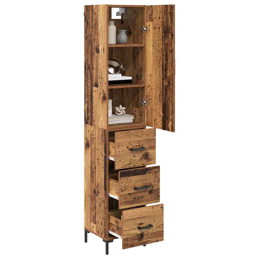 Hoge kast met lade Oud Hout 69,5 x 34 x 180 cm Bewerkt hout is nu te koop bij PeponiXL, paradijselijk wonen!