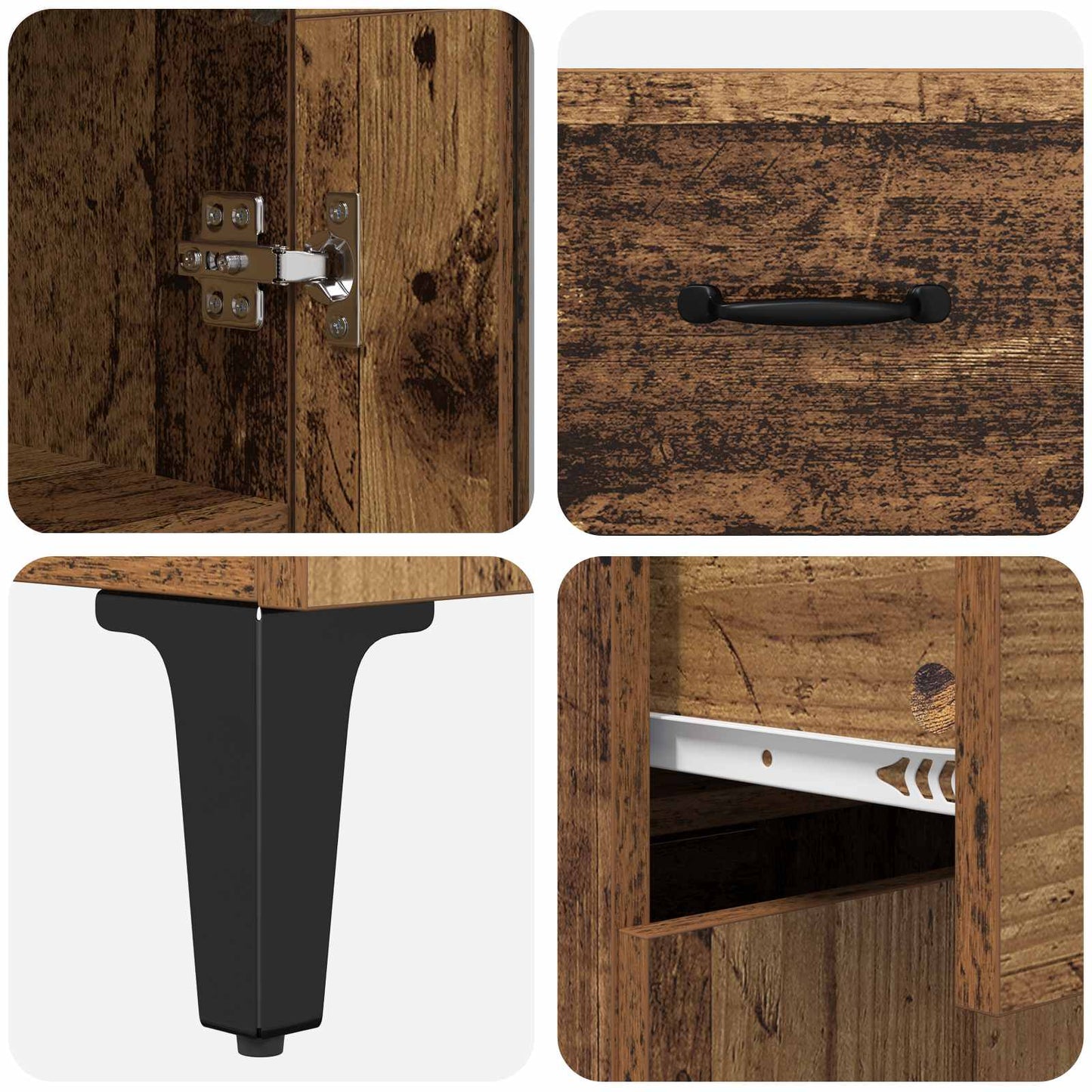 Highboard met lade Oud Hout 69,5 x 34 x 180 cm Bewerkt hout is nu te koop bij PeponiXL, paradijselijk wonen!