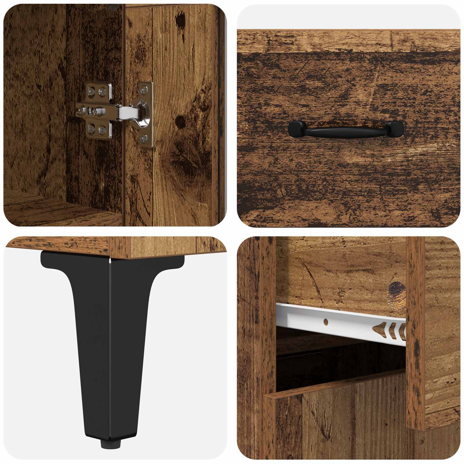 Highboard met lade Oud Hout 69,5 x 34 x 180 cm Bewerkt hout is nu te koop bij PeponiXL, paradijselijk wonen!