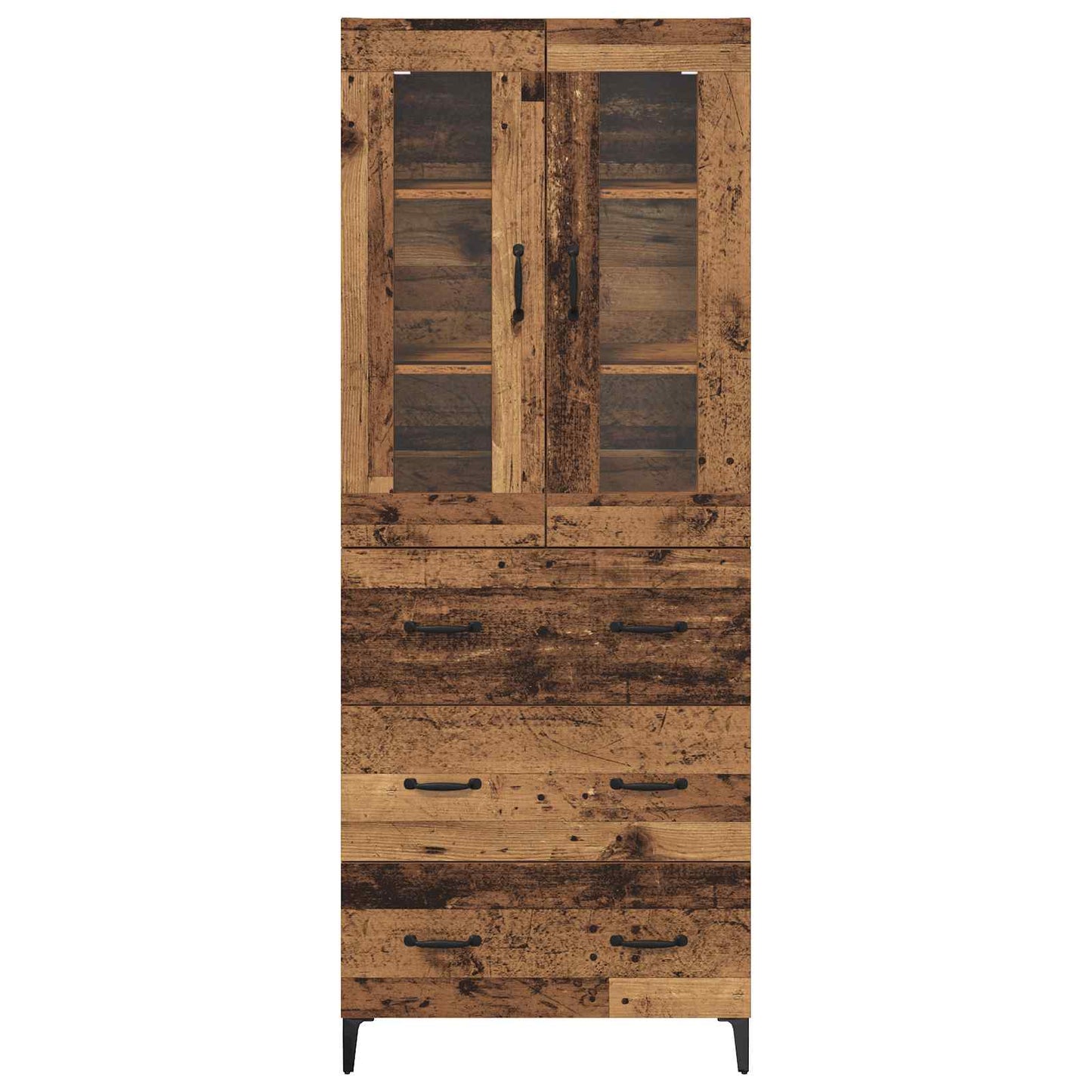 Highboard met lade Oud Hout 69,5 x 34 x 180 cm Bewerkt hout is nu te koop bij PeponiXL, paradijselijk wonen!