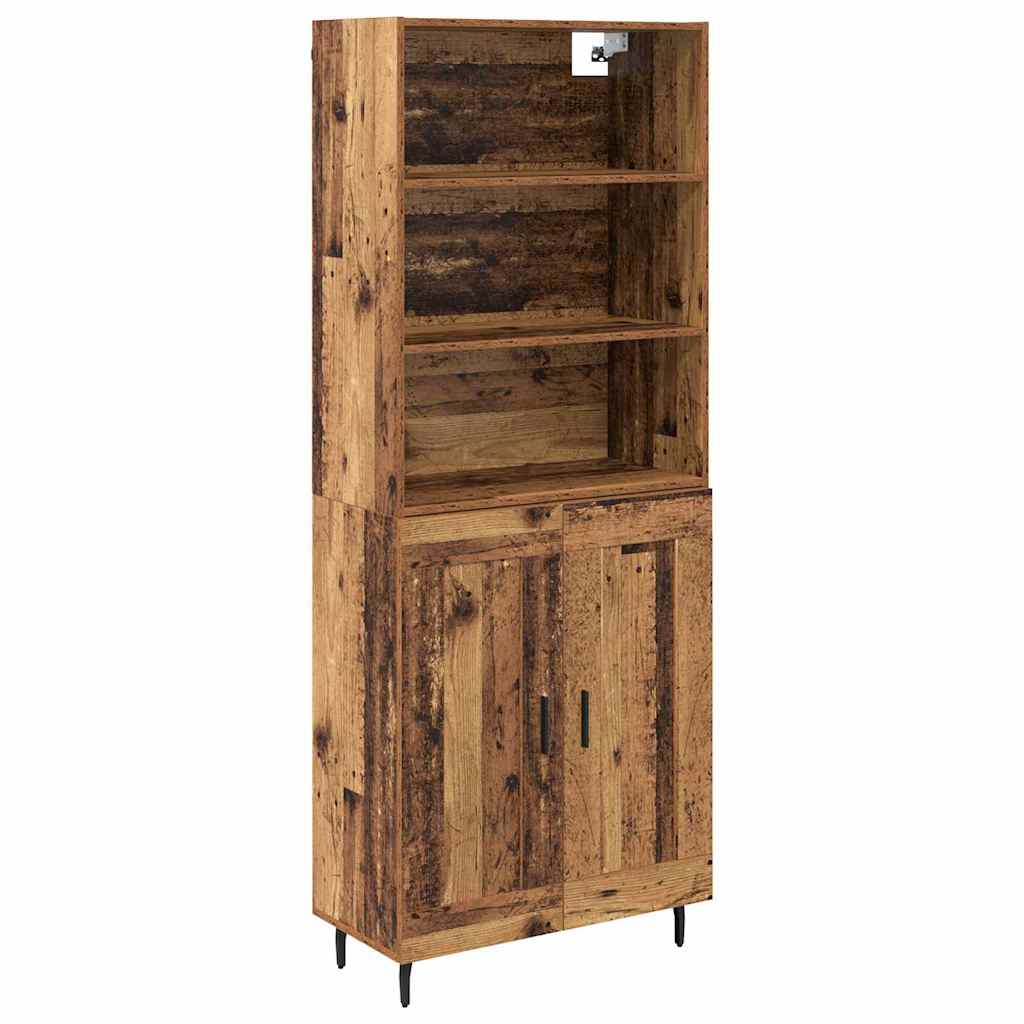 Hoge kast Oud Hout 69,5 x 34 x 180 cm Geengineerd Hout en Glas is nu te koop bij PeponiXL, paradijselijk wonen!