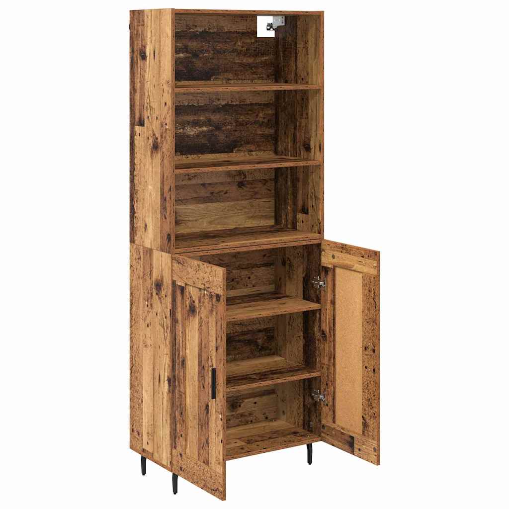 Hoge kast Oud Hout 69,5 x 34 x 180 cm Geengineerd Hout en Glas is nu te koop bij PeponiXL, paradijselijk wonen!