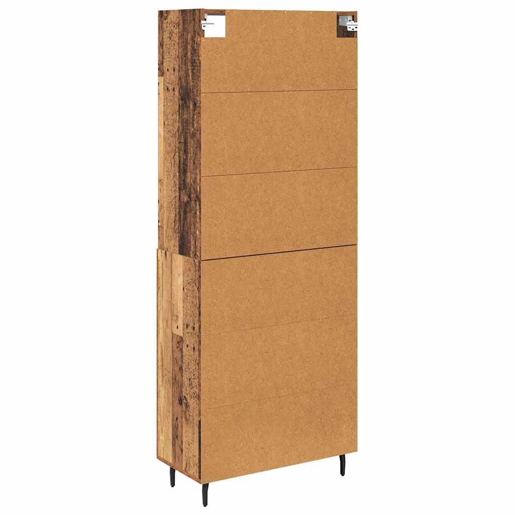 Hoge kast Oud Hout 69,5 x 34 x 180 cm Geengineerd Hout en Glas is nu te koop bij PeponiXL, paradijselijk wonen!