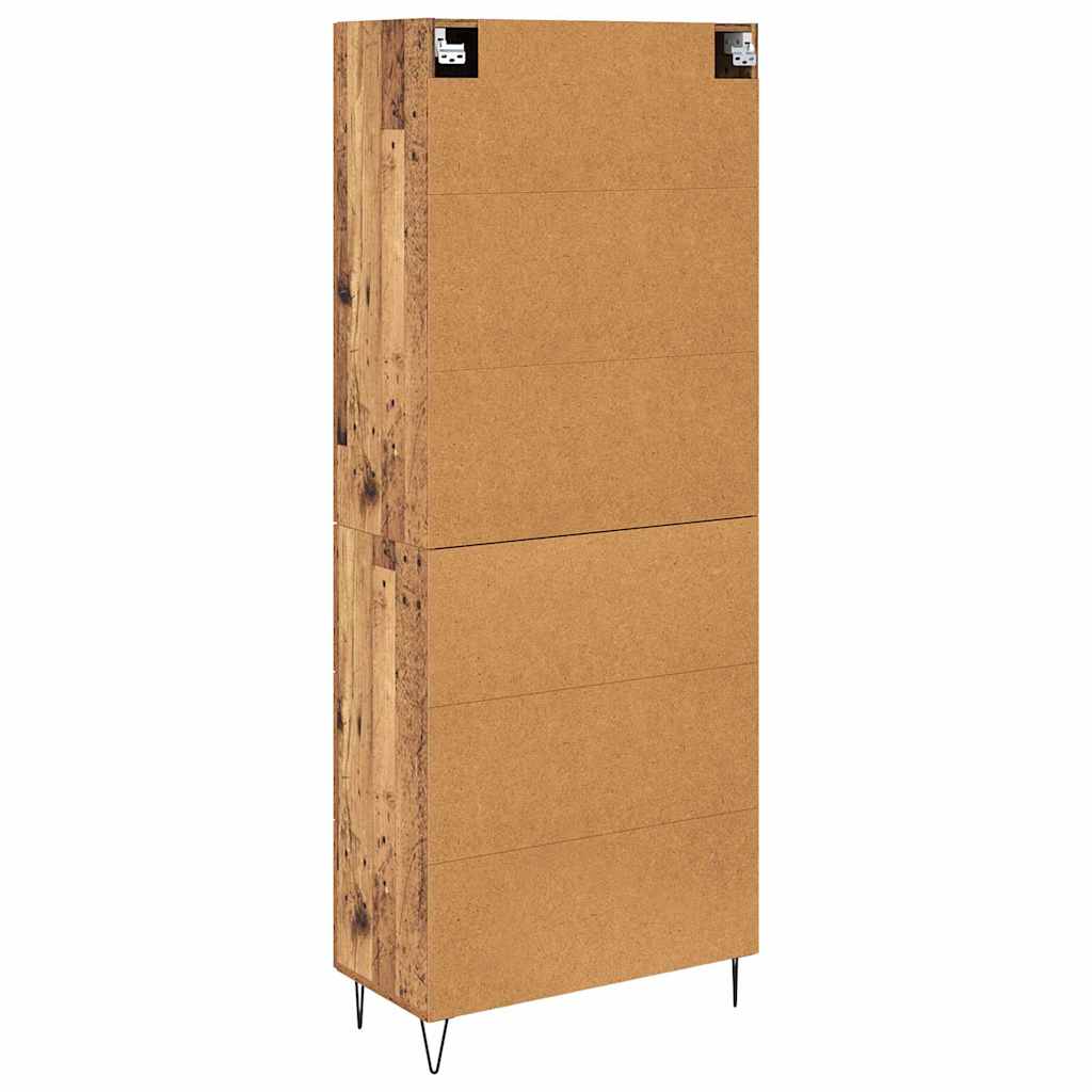 Hoge kast met lade 2 pcs Oudhout Bewerkt hout is nu te koop bij PeponiXL, paradijselijk wonen!