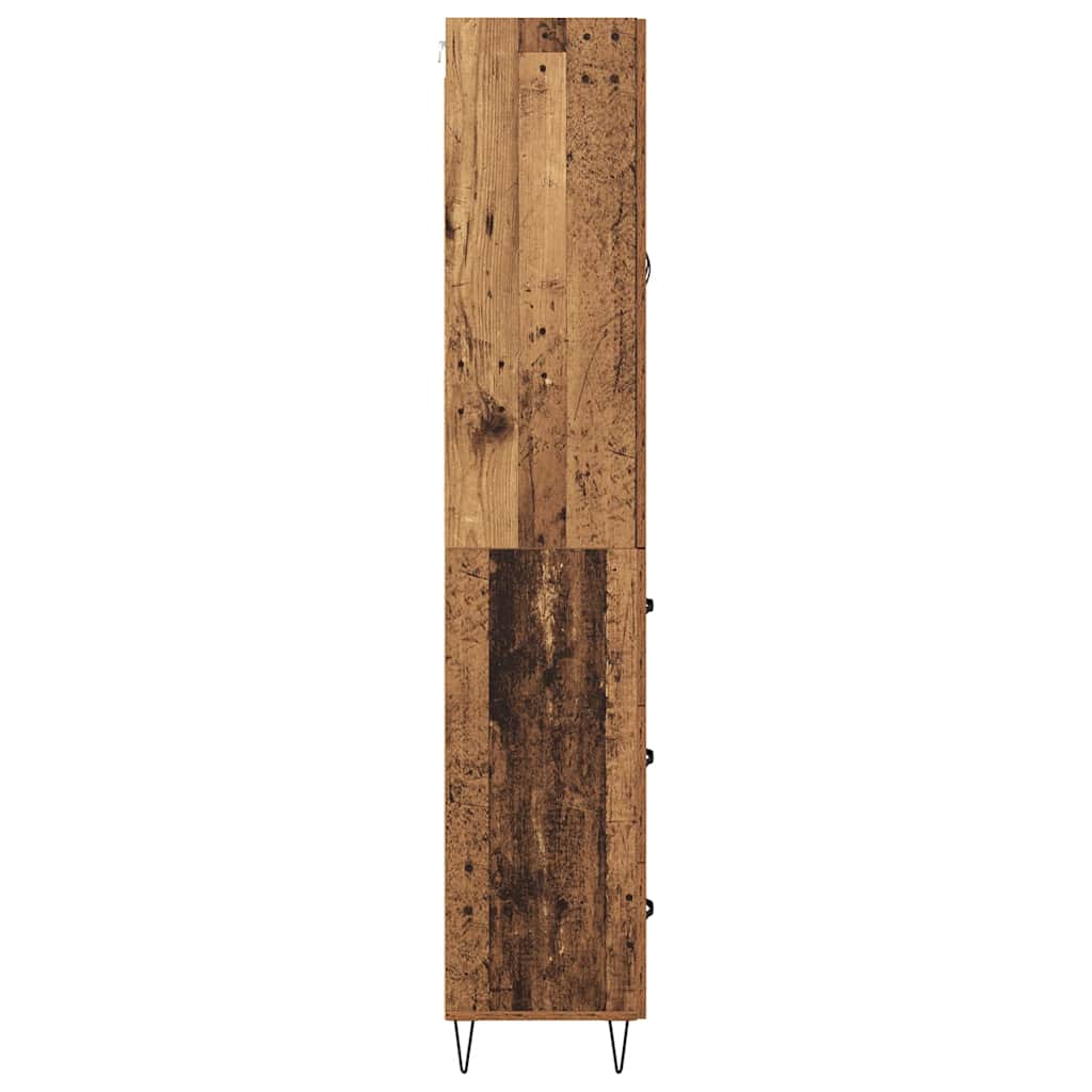 Hoge kast met lade 2 pcs Oudhout Bewerkt hout is nu te koop bij PeponiXL, paradijselijk wonen!