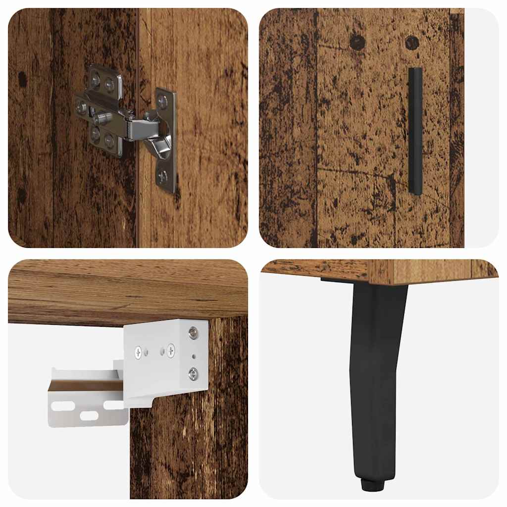Hoge kast 2 pcs Oudhout Bewerkt hout is nu te koop bij PeponiXL, paradijselijk wonen!