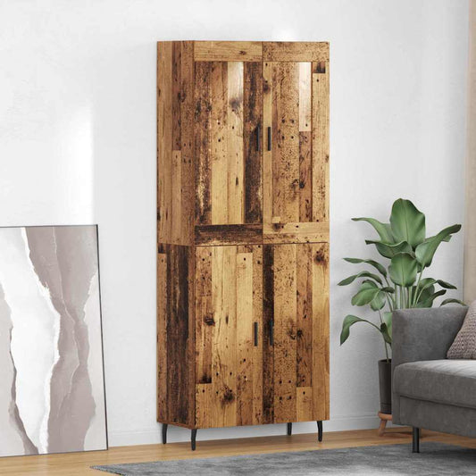 Hoge kast 2 pcs Oudhout Bewerkt hout is nu te koop bij PeponiXL, paradijselijk wonen!