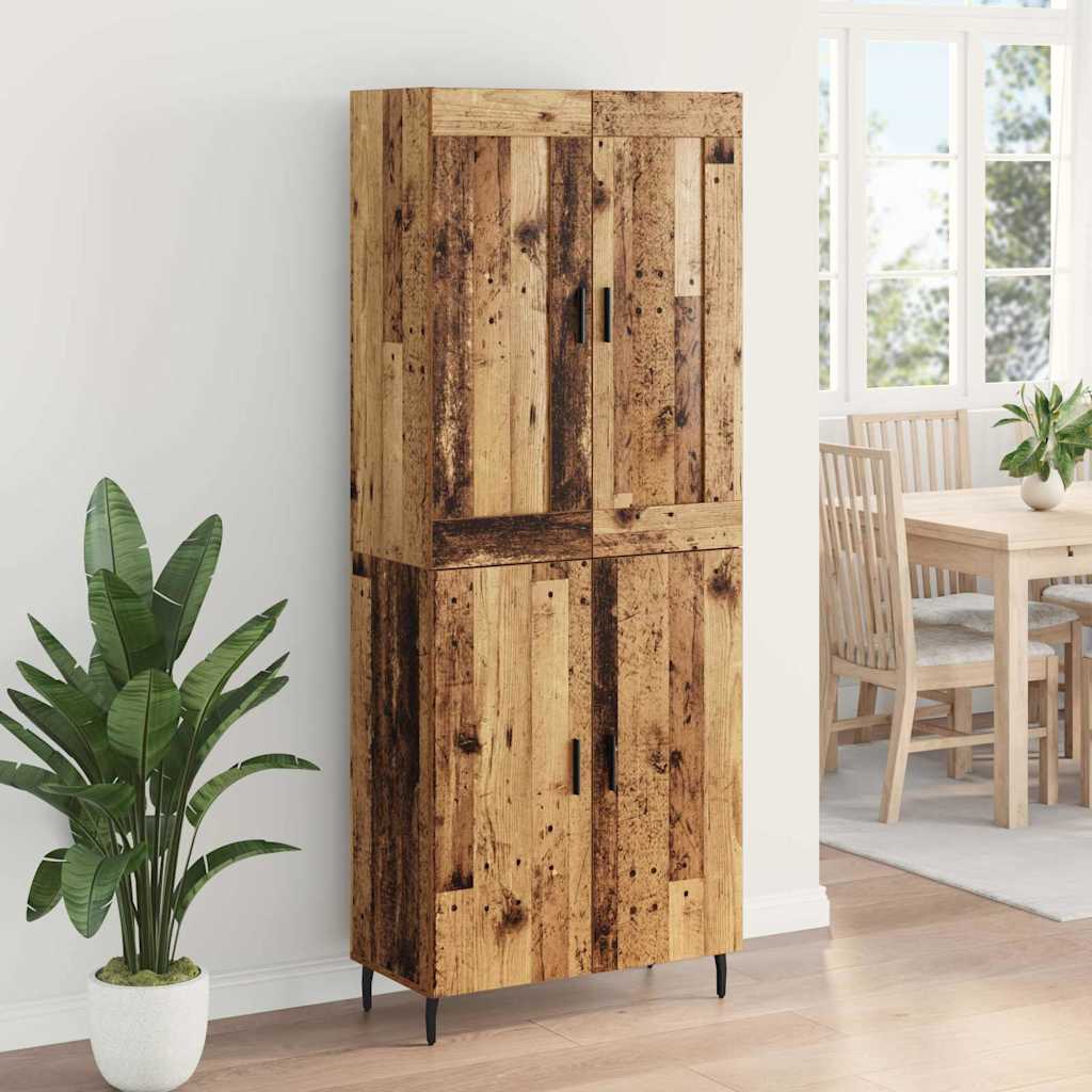 Hoge kast 2 pcs Oudhout Bewerkt hout is nu te koop bij PeponiXL, paradijselijk wonen!
