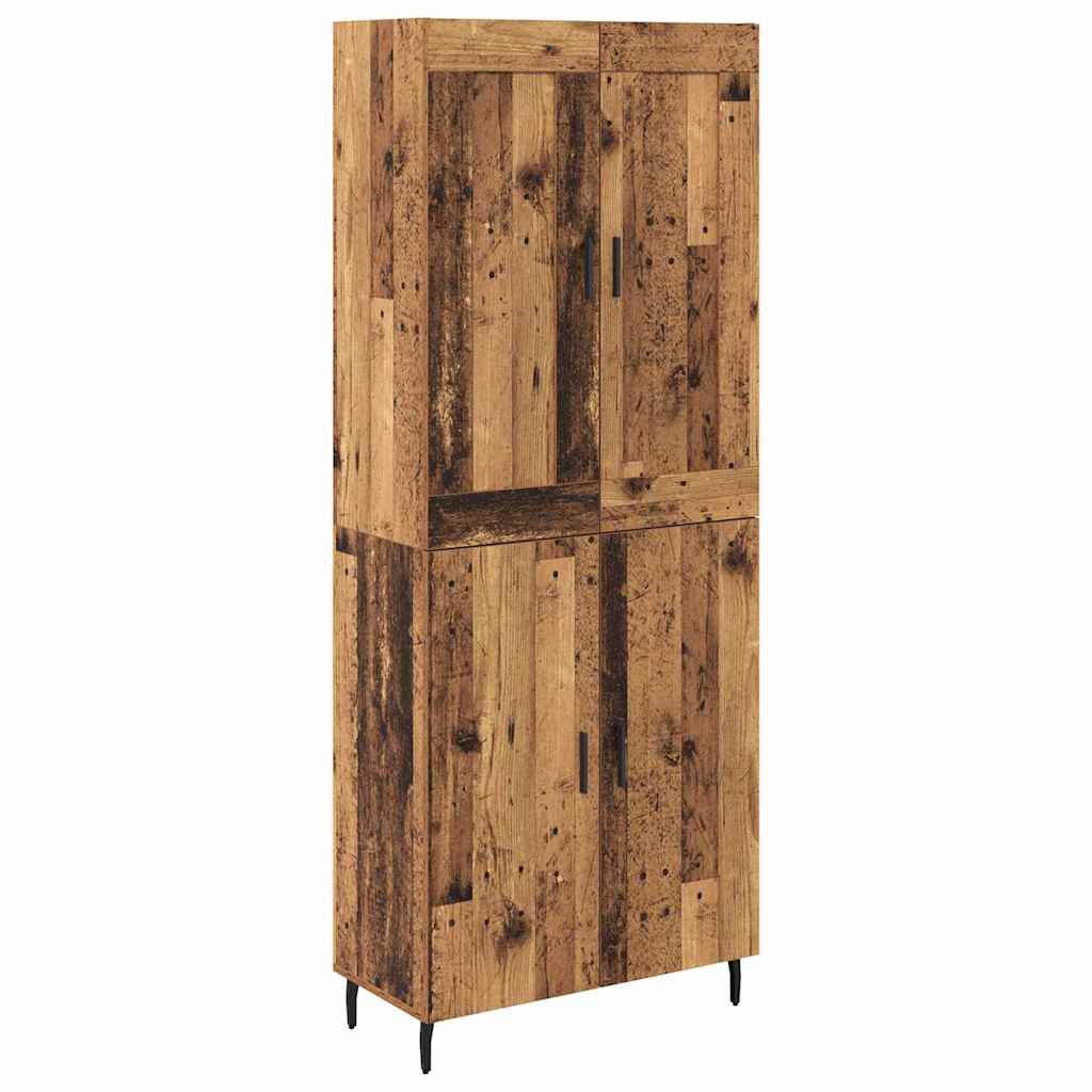 Hoge kast 2 pcs Oudhout Bewerkt hout is nu te koop bij PeponiXL, paradijselijk wonen!