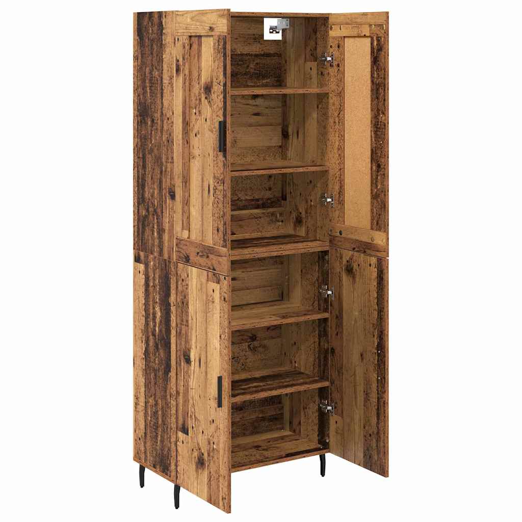 Hoge kast 2 pcs Oudhout Bewerkt hout is nu te koop bij PeponiXL, paradijselijk wonen!
