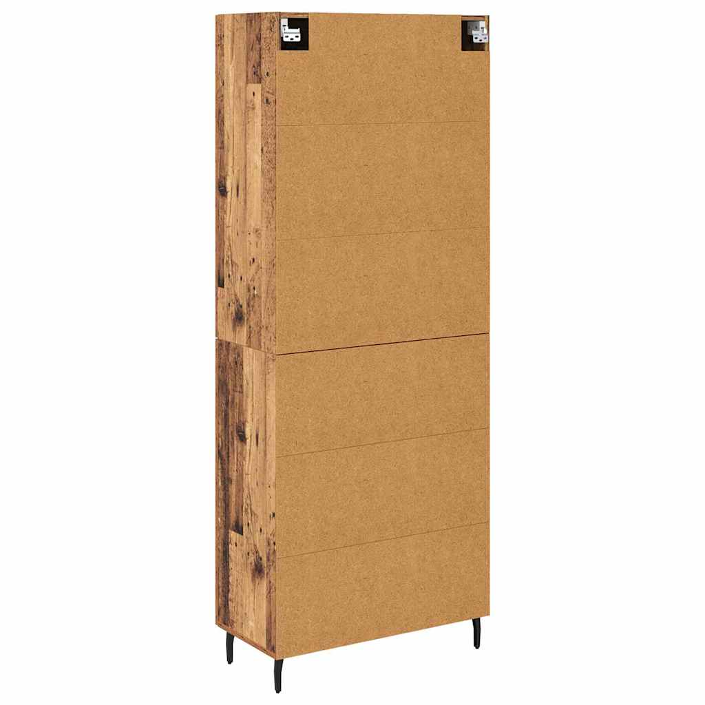 Hoge kast 2 pcs Oudhout Bewerkt hout is nu te koop bij PeponiXL, paradijselijk wonen!