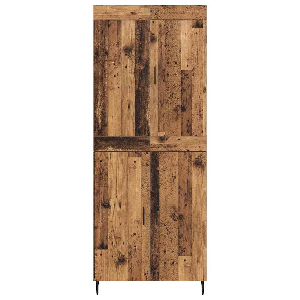 Hoge kast 2 pcs Oudhout Bewerkt hout is nu te koop bij PeponiXL, paradijselijk wonen!