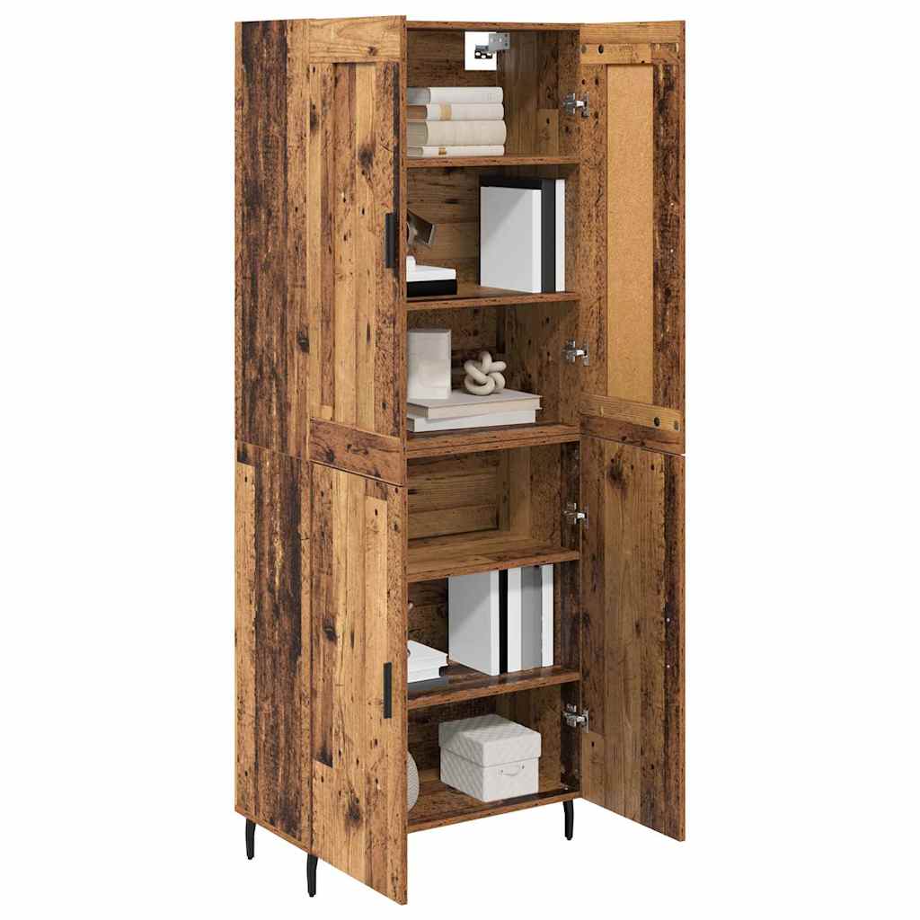 Hoge kast 2 pcs Oudhout Bewerkt hout is nu te koop bij PeponiXL, paradijselijk wonen!