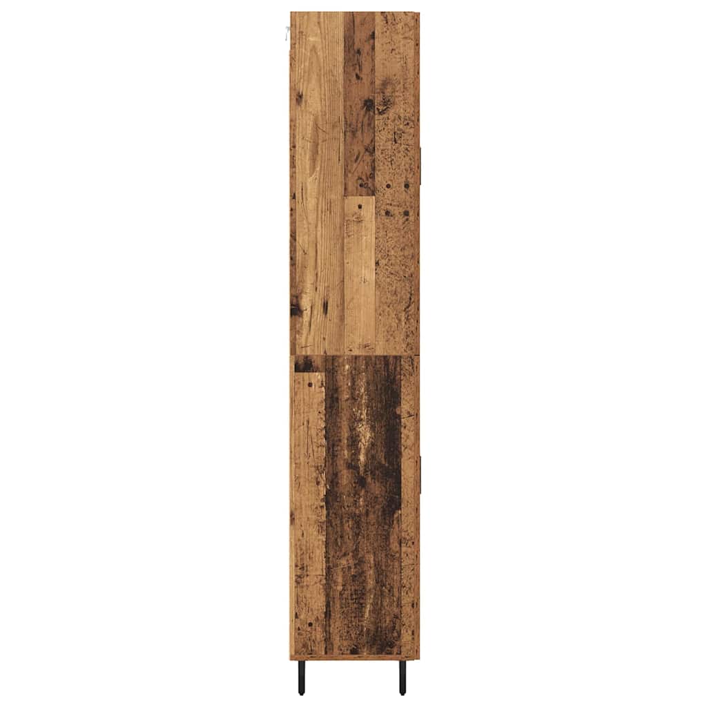 Hoge kast 2 pcs Oudhout Bewerkt hout is nu te koop bij PeponiXL, paradijselijk wonen!