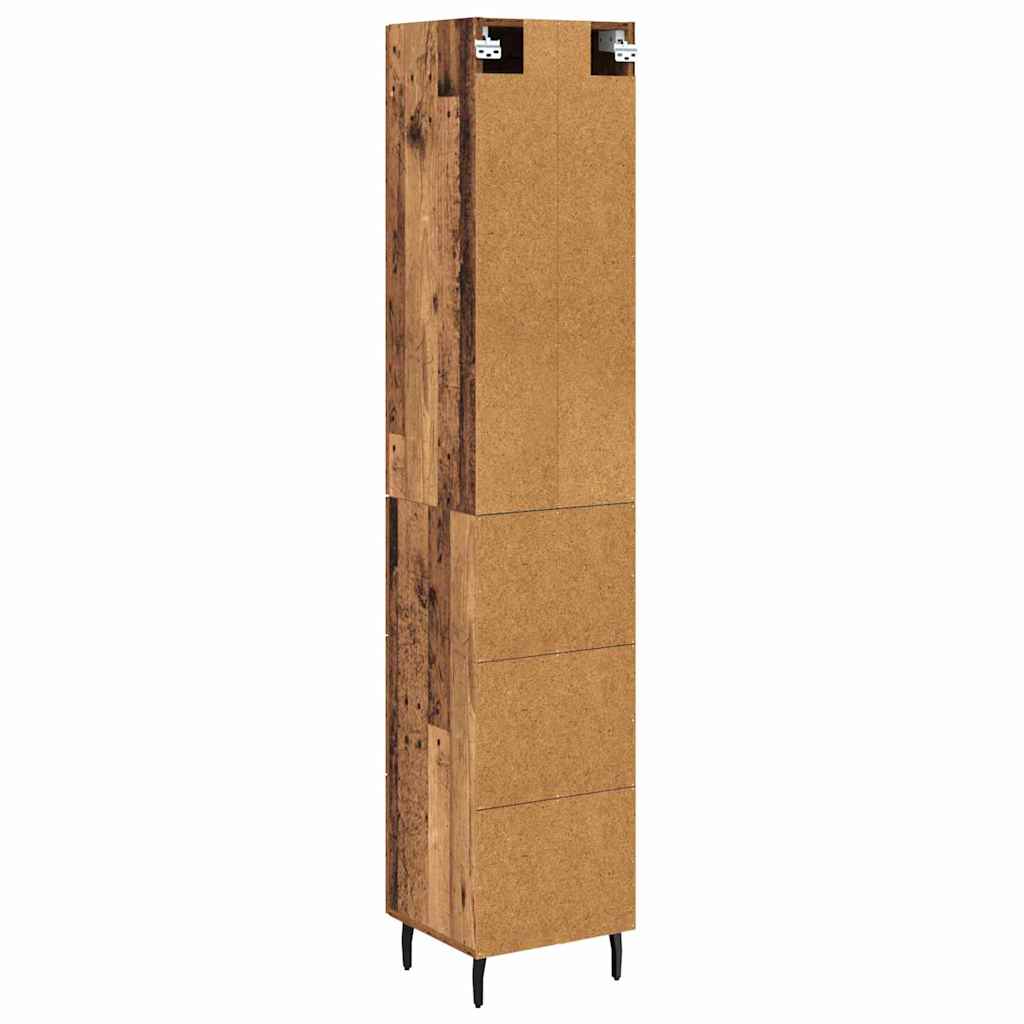 Highboard met lade Oud Hout 34,5 x 34 x 180 cm Bewerkt hout is nu te koop bij PeponiXL, paradijselijk wonen!