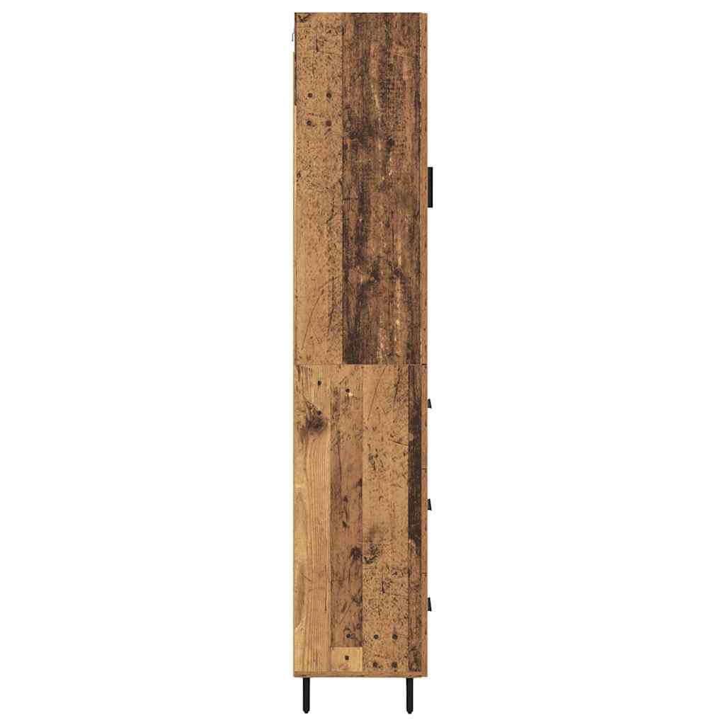 Highboard met lade Oud Hout 34,5 x 34 x 180 cm Bewerkt hout is nu te koop bij PeponiXL, paradijselijk wonen!