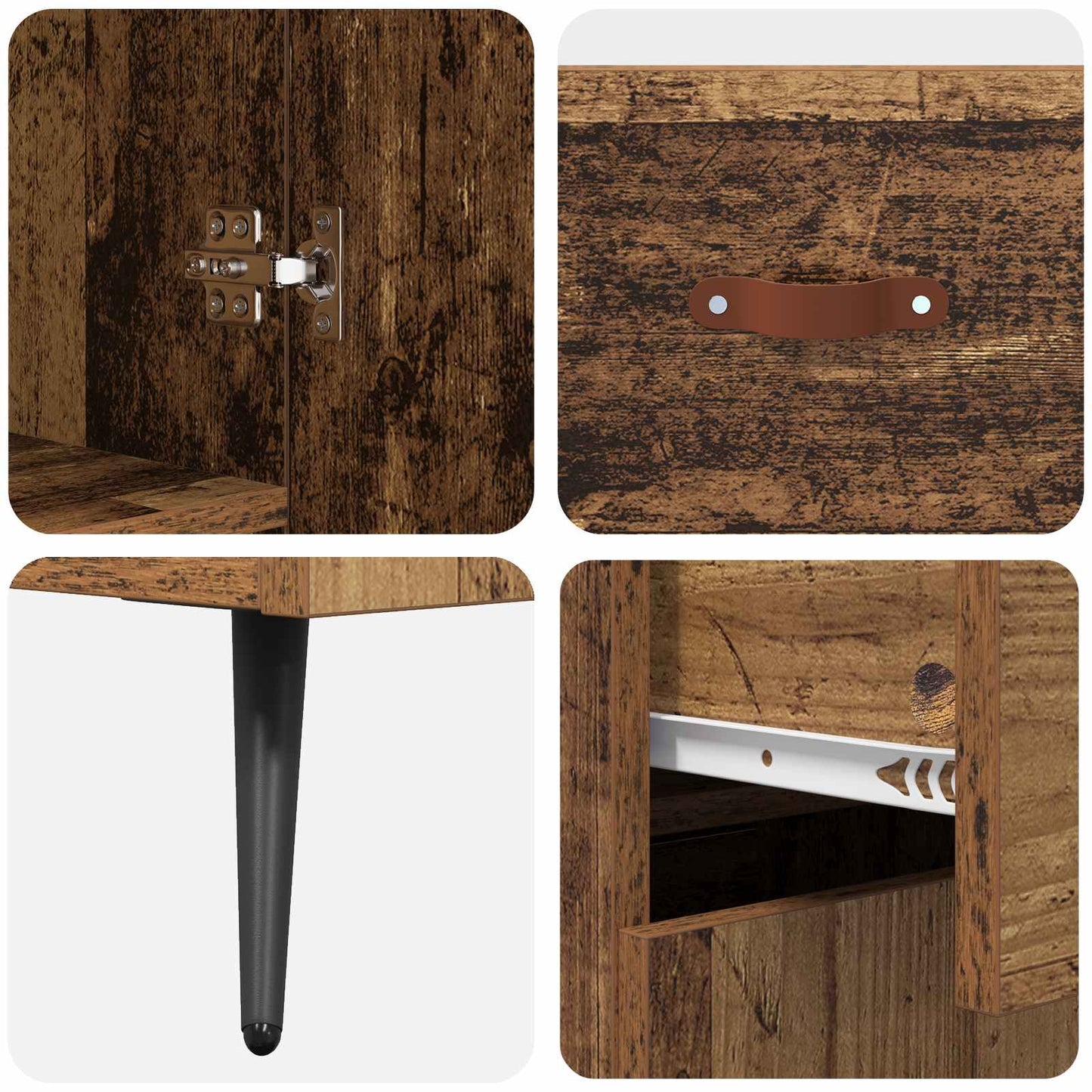 Highboard met lade Oud Hout 69,5 x 34 x 180 cm Bewerkt hout is nu te koop bij PeponiXL, paradijselijk wonen!
