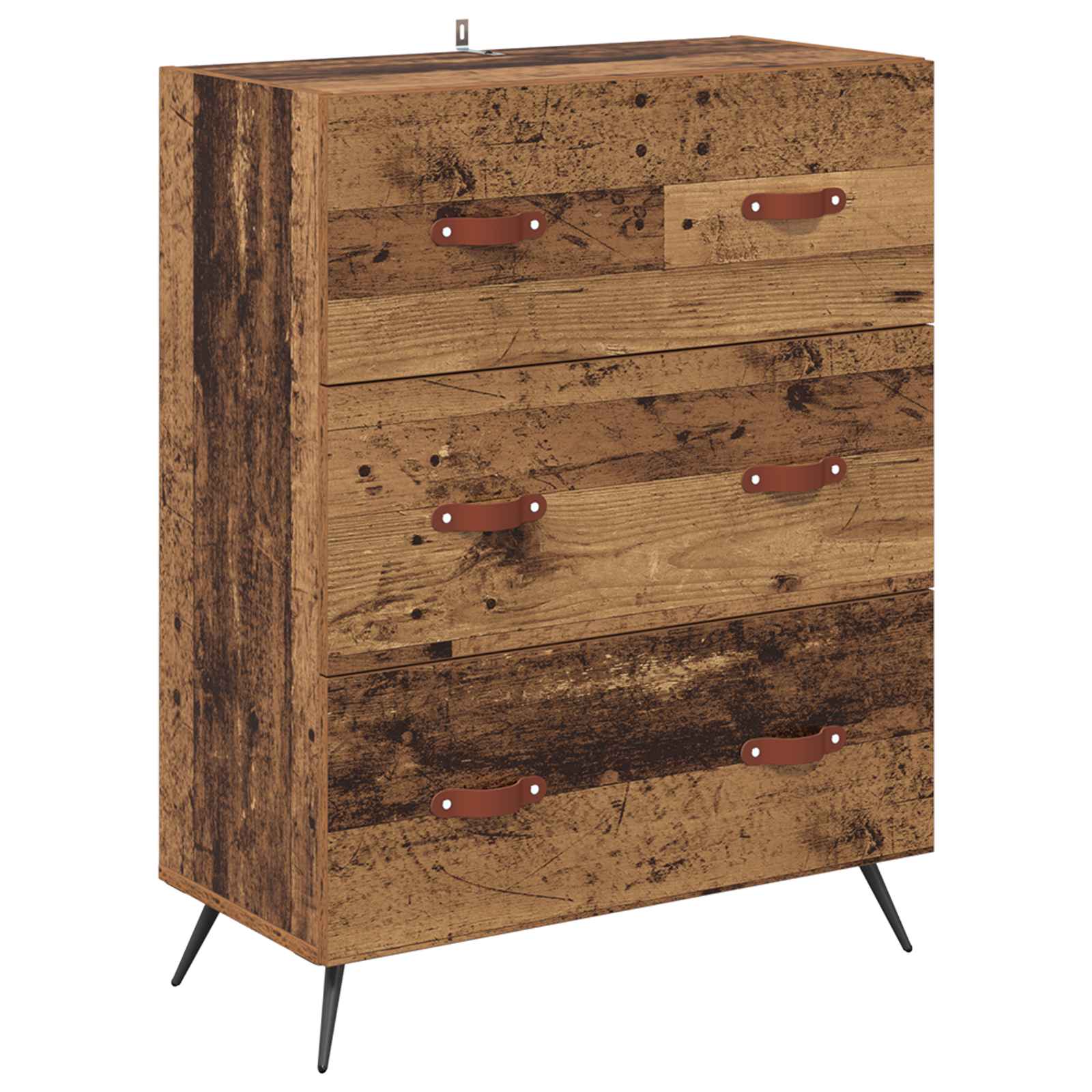 Highboard met lade Oud Hout 69,5 x 34 x 180 cm Bewerkt hout is nu te koop bij PeponiXL, paradijselijk wonen!
