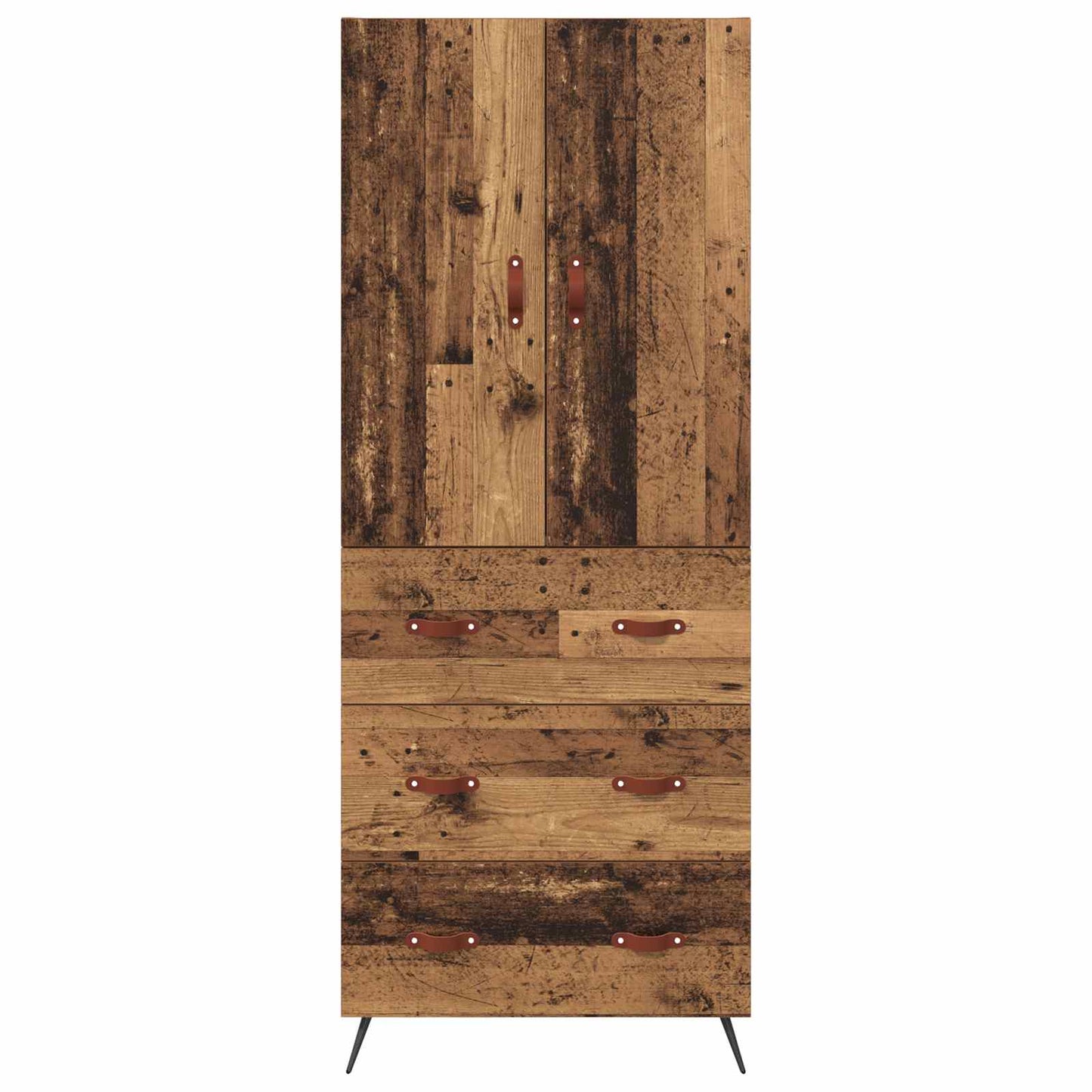 Highboard met lade Oud Hout 69,5 x 34 x 180 cm Bewerkt hout is nu te koop bij PeponiXL, paradijselijk wonen!