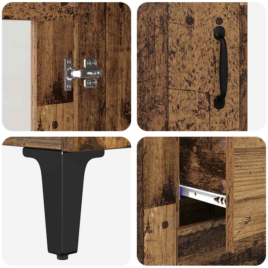 Highboard met lade Oud Hout 69,5 x 34 x 180 cm Bewerkt hout is nu te koop bij PeponiXL, paradijselijk wonen!