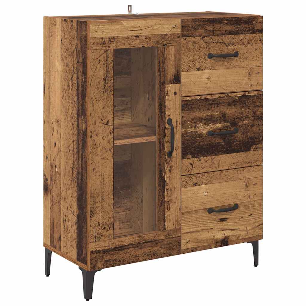 Highboard met lade Oud Hout 69,5 x 34 x 180 cm Bewerkt hout is nu te koop bij PeponiXL, paradijselijk wonen!