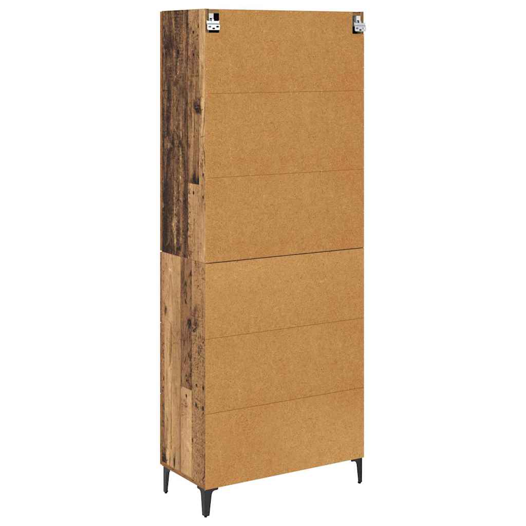 Highboard met lade Oud Hout 69,5 x 34 x 180 cm Bewerkt hout is nu te koop bij PeponiXL, paradijselijk wonen!