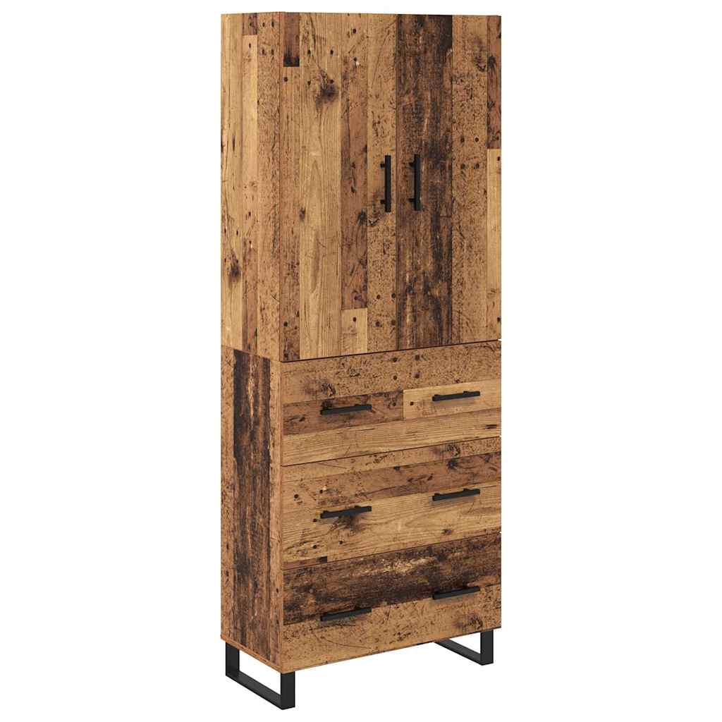Hoge kast met lade 2 pcs Oud Hout 69,5 x 34 x 180 cm is nu te koop bij PeponiXL, paradijselijk wonen!
