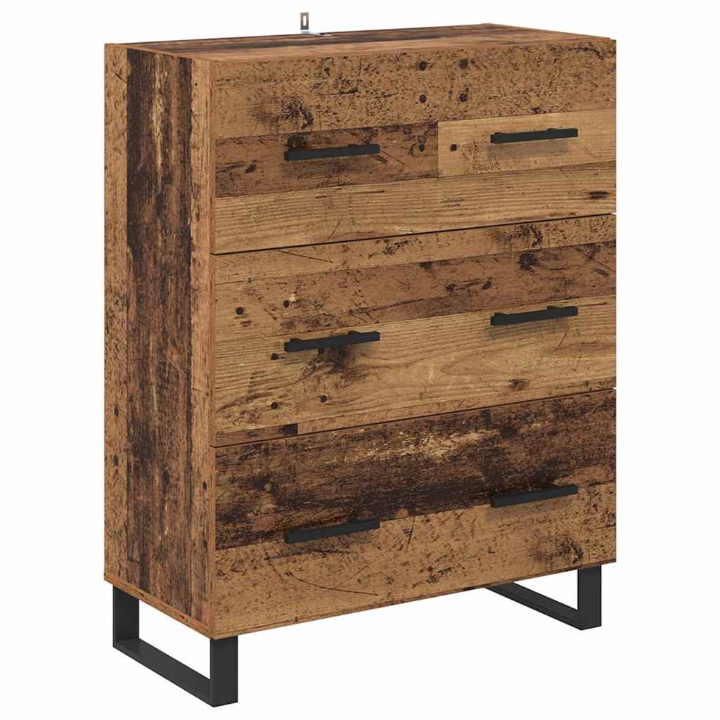 Hoge kast met lade 2 pcs Oud Hout 69,5 x 34 x 180 cm is nu te koop bij PeponiXL, paradijselijk wonen!