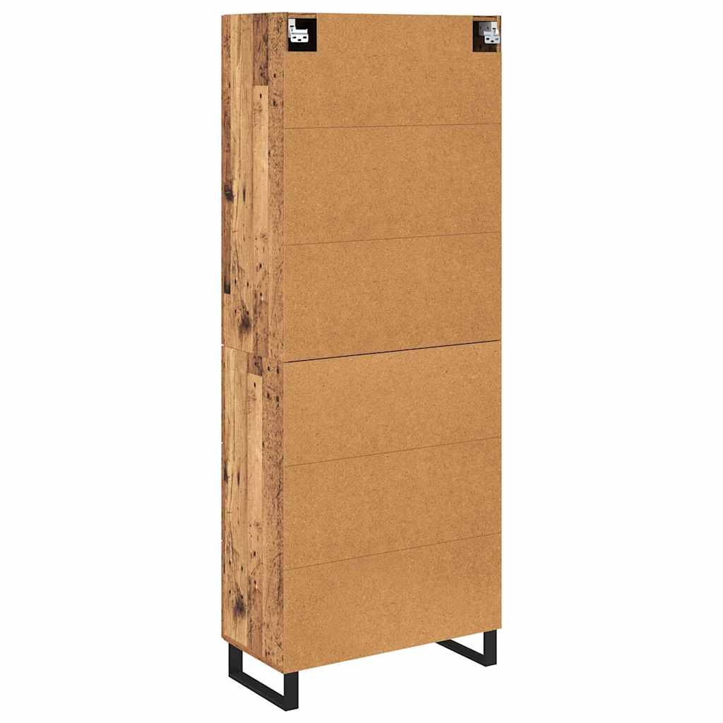 Hoge kast met lade 2 pcs Oud Hout 69,5 x 34 x 180 cm is nu te koop bij PeponiXL, paradijselijk wonen!