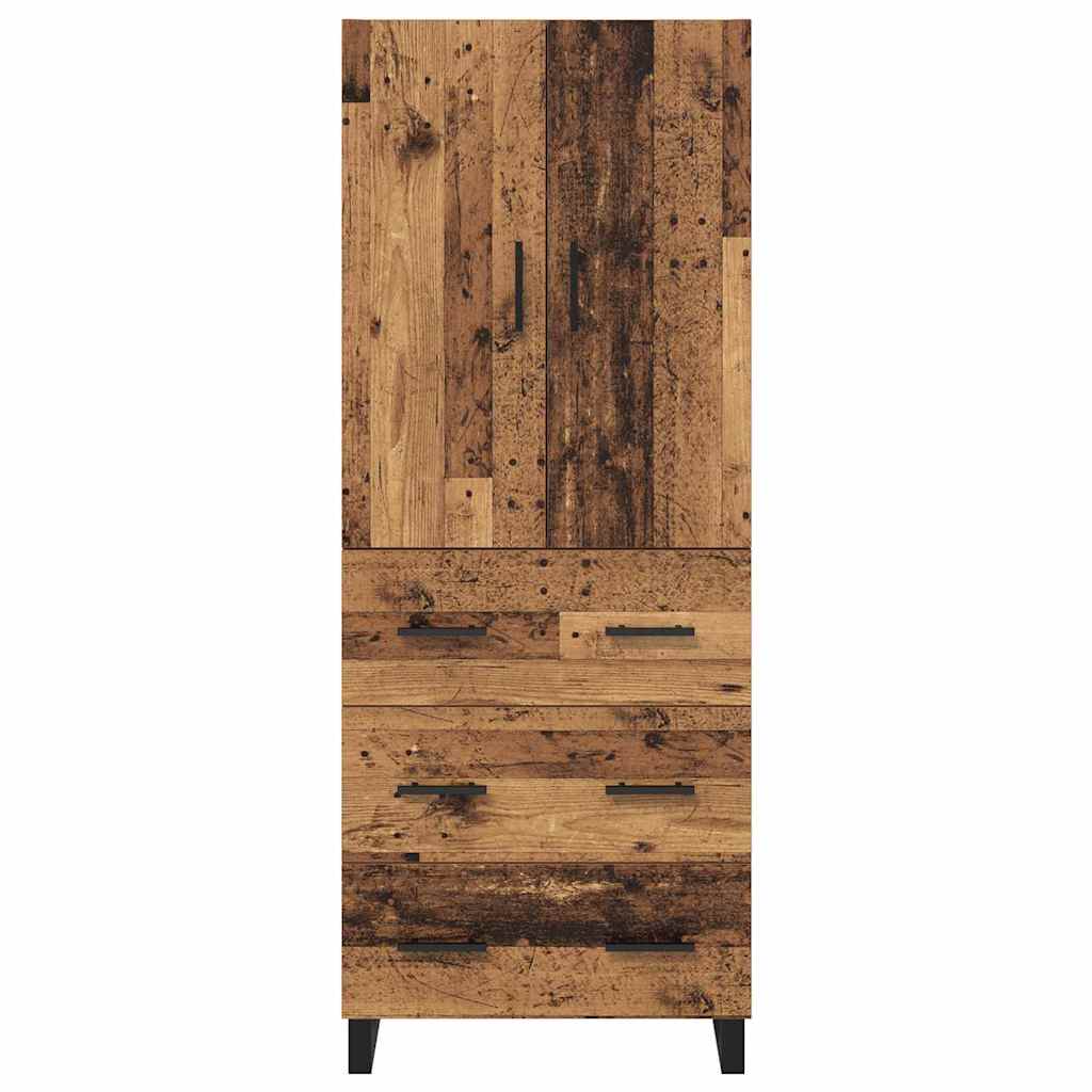 Hoge kast met lade 2 pcs Oud Hout 69,5 x 34 x 180 cm is nu te koop bij PeponiXL, paradijselijk wonen!