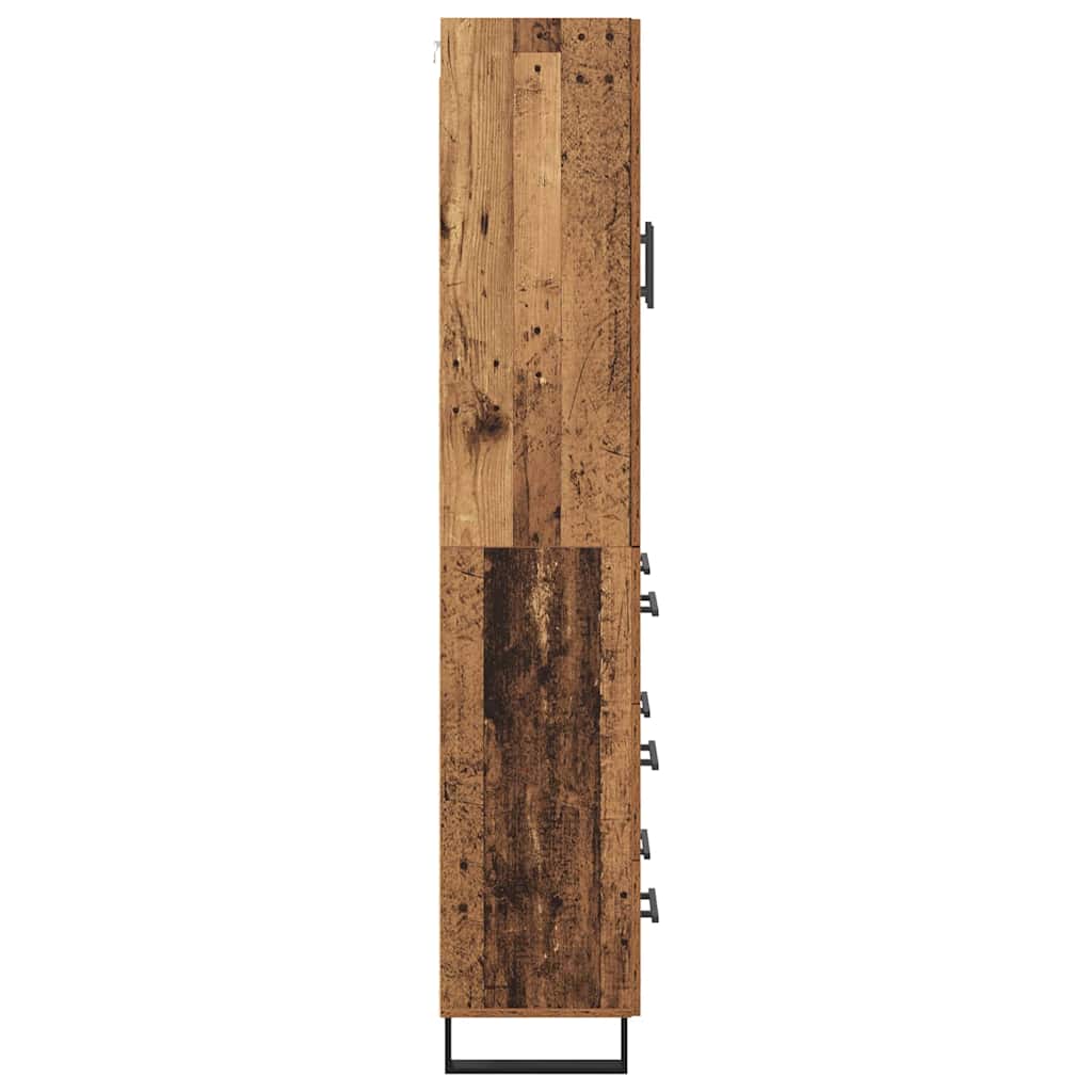 Hoge kast met lade 2 pcs Oud Hout 69,5 x 34 x 180 cm is nu te koop bij PeponiXL, paradijselijk wonen!