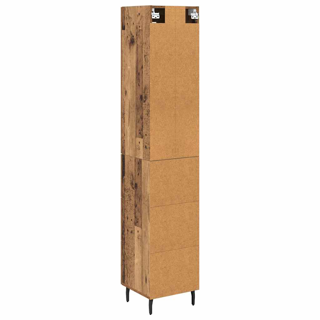Highboard met lade Oud Hout 34,5 x 34 x 180 cm Bewerkt hout is nu te koop bij PeponiXL, paradijselijk wonen!