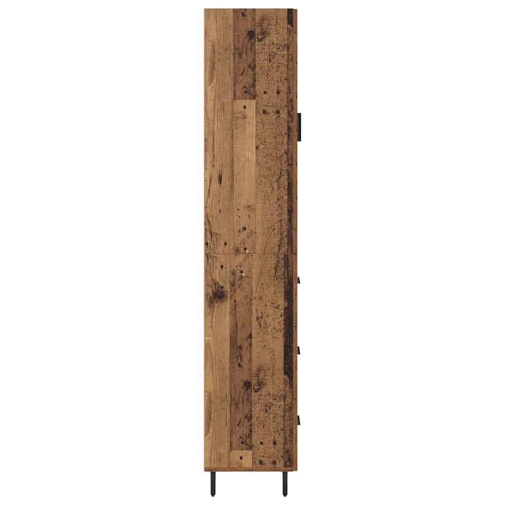 Highboard met lade Oud Hout 34,5 x 34 x 180 cm Bewerkt hout is nu te koop bij PeponiXL, paradijselijk wonen!