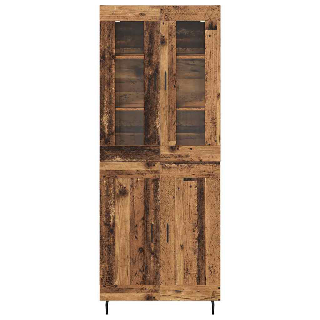 Hoge kast 2 pcs Oud Hout Geengineerd Hout en Glas is nu te koop bij PeponiXL, paradijselijk wonen!