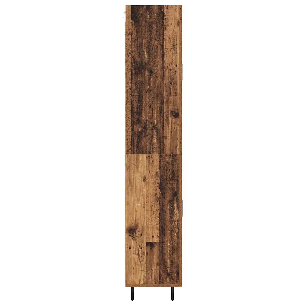 Hoge kast 2 pcs Oud Hout Geengineerd Hout en Glas is nu te koop bij PeponiXL, paradijselijk wonen!