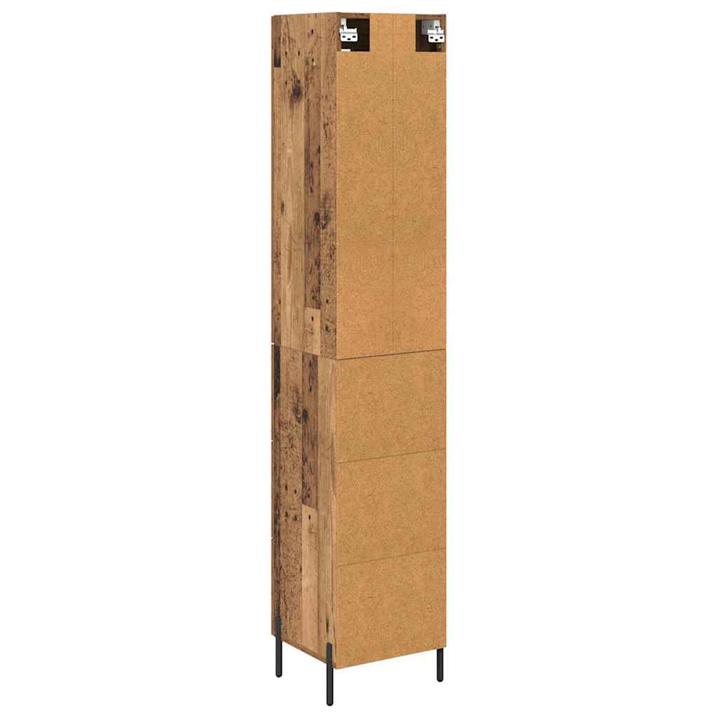 Highboard met lade Oud Hout 34,5 x 34 x 180 cm Bewerkt hout is nu te koop bij PeponiXL, paradijselijk wonen!