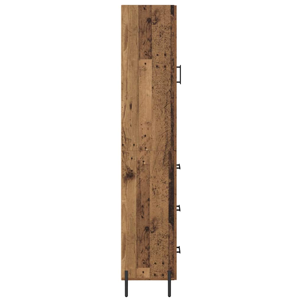 Highboard met lade Oud Hout 34,5 x 34 x 180 cm Bewerkt hout is nu te koop bij PeponiXL, paradijselijk wonen!