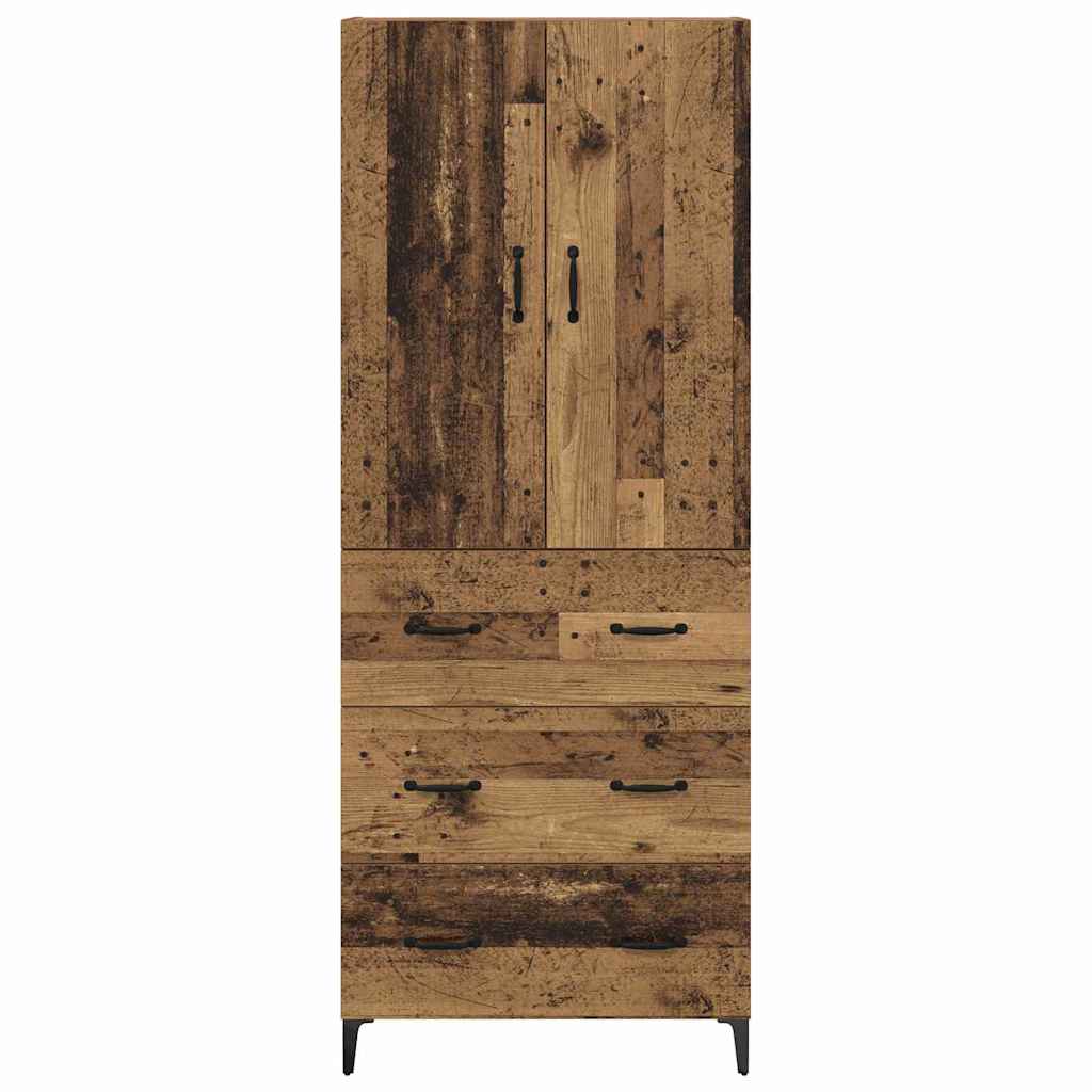 Highboard met lade Oud Hout 69,5 x 34 x 180 cm Bewerkt hout is nu te koop bij PeponiXL, paradijselijk wonen!