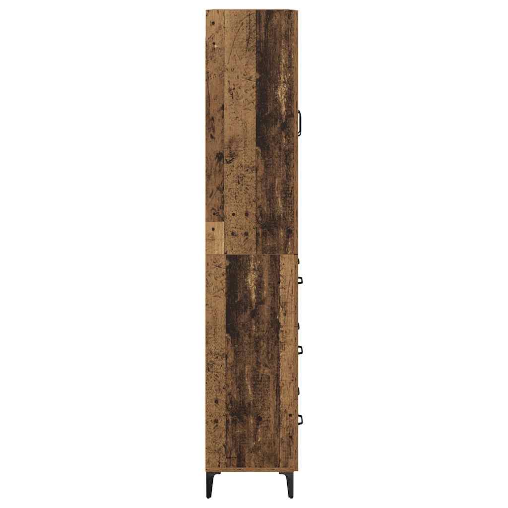 Highboard met lade Oud Hout 69,5 x 34 x 180 cm Bewerkt hout is nu te koop bij PeponiXL, paradijselijk wonen!
