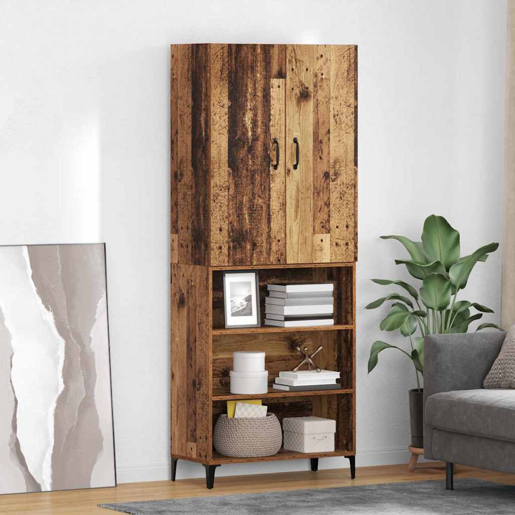 Highboard Oud Hout 69,5 x 34 x 180 cm Bewerkt hout is nu te koop bij PeponiXL, paradijselijk wonen!