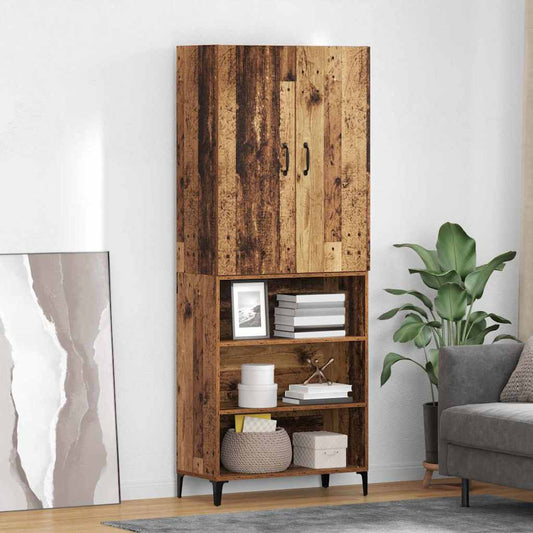 Highboard Oud Hout 69,5 x 34 x 180 cm Bewerkt hout is nu te koop bij PeponiXL, paradijselijk wonen!