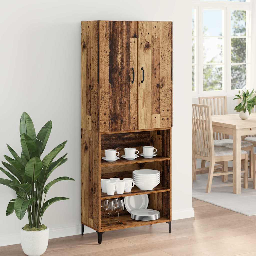 Highboard Oud Hout 69,5 x 34 x 180 cm Bewerkt hout is nu te koop bij PeponiXL, paradijselijk wonen!