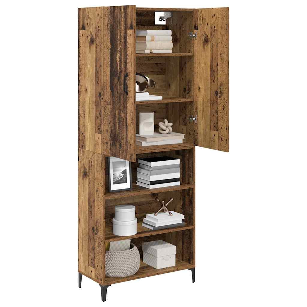 Highboard Oud Hout 69,5 x 34 x 180 cm Bewerkt hout is nu te koop bij PeponiXL, paradijselijk wonen!