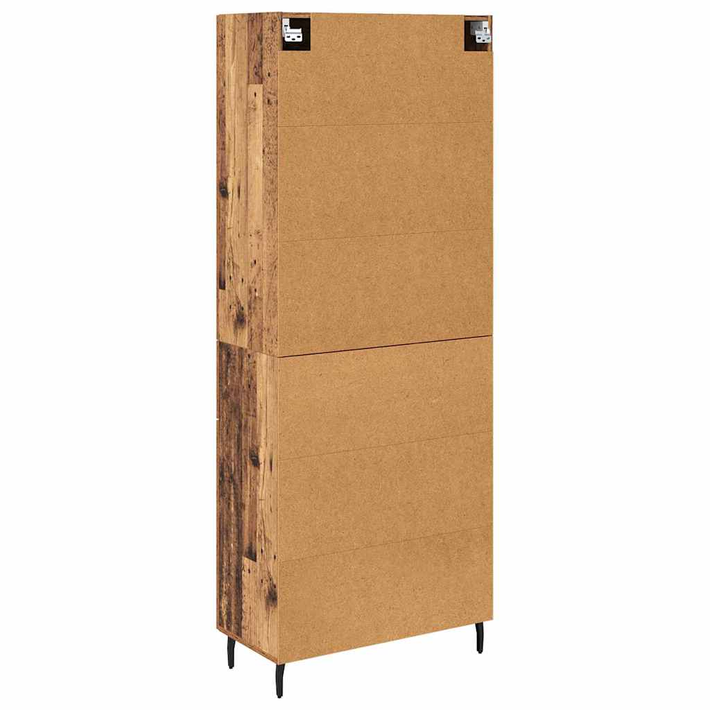 Hoge kast met lade 2 pcs Oudhout Bewerkt hout is nu te koop bij PeponiXL, paradijselijk wonen!