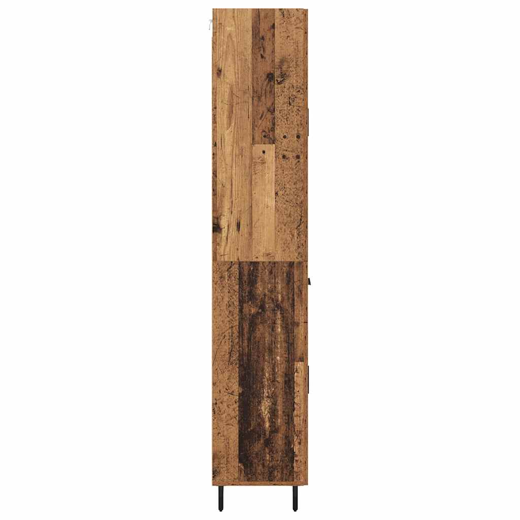 Hoge kast met lade 2 pcs Oudhout Bewerkt hout is nu te koop bij PeponiXL, paradijselijk wonen!