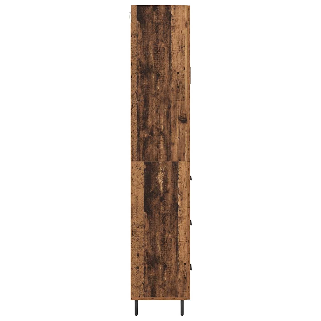Hoge kast met lade 2 pcs Oud Hout Bewerkt hout is nu te koop bij PeponiXL, paradijselijk wonen!