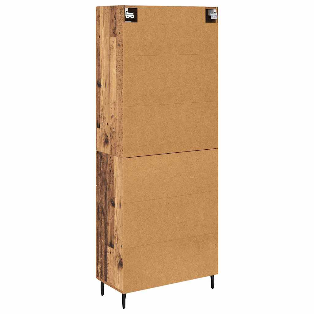 Hoge kast met lade 2 pcs Oud Hout Bewerkt hout is nu te koop bij PeponiXL, paradijselijk wonen!