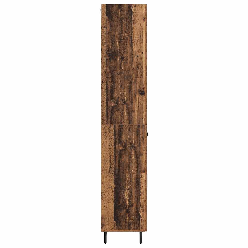 Hoge kast met lade 2 pcs Oud Hout Bewerkt hout is nu te koop bij PeponiXL, paradijselijk wonen!