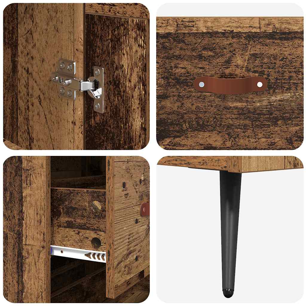 Highboard met lade Oud Hout 69,5 x 34 x 180 cm Bewerkt hout is nu te koop bij PeponiXL, paradijselijk wonen!